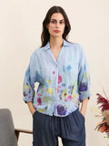 Capri Linen Shirt – Floral Print