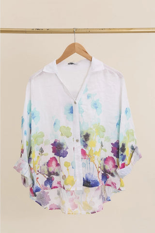 Capri Linen Shirt – Floral Print