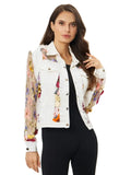 Denim Lace Jacket with Floral Embroidery