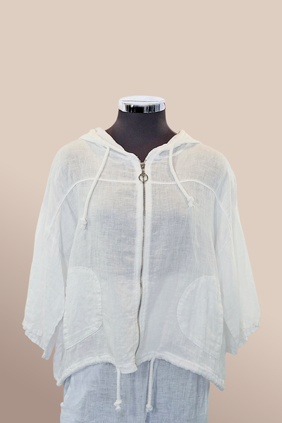 Linen Jacket with zipper – Karim Collection