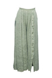Wide-Leg Button Detail Pants