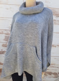 "Adele" Tourtle Neck Fine Alpaca Poncho