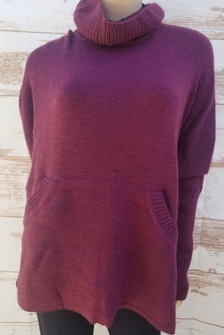 "Adele" Tourtle Neck Fine Alpaca Poncho