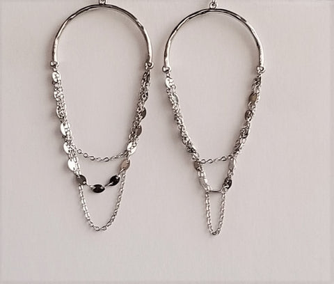 x Sterling Silver Cascade Drop Chain earrings