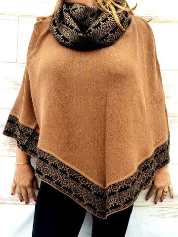 "Nicolle" Tourtle Neck Ultralight Baby Alpaca Poncho