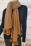 "Bernardette" Pompom Shawl