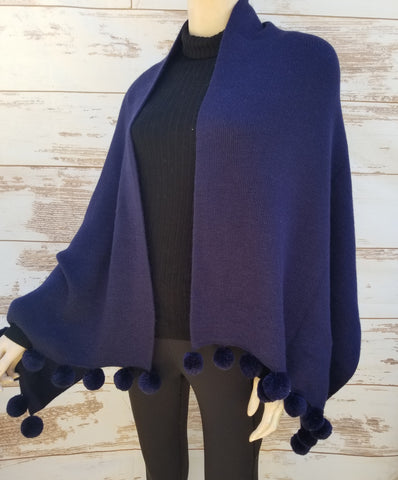 "Bernardette" Pompom Shawl