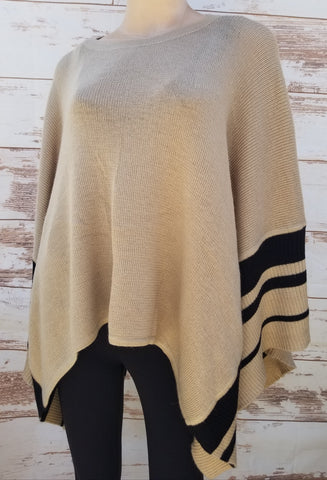 "Samantha" Ribbed Edge poncho