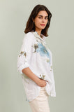 Floral Print shirt 100% linen