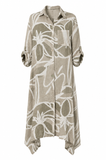 Botanical Print Linen Dress