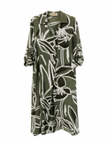 Botanical Print Linen Dress