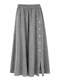 Wide-Leg Button Detail Pants