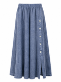 Wide-Leg Button Detail Pants
