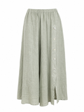 Wide-Leg Button Detail Pants