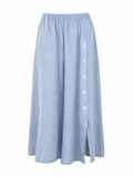 Wide-Leg Button Detail Pants