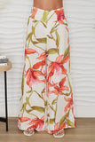 Long Wide Leg Pants Floral Patterned