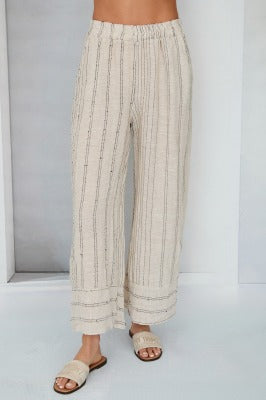 Patterned Wide Leg Pants