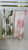 Long Floral Print Skirt