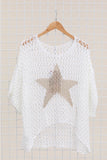 Open Knit Sweater with Star Detail