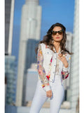 Denim Lace Jacket with Floral Embroidery