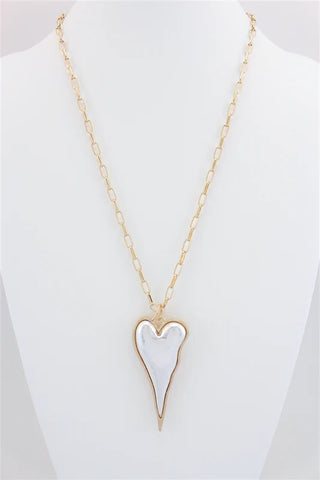 Elongated Heart-Shaped Necklace