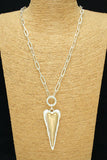 Elongated Heart-Shaped Necklace-Golden Area