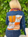 Orange Design Denim Jacket