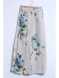 Floral Print Pants 100% Linen 20622