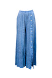 Wide-Leg Button Detail Pants