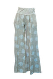 Wide leg polka dots linen pants