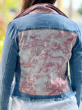 Pink Design Denim Jacket