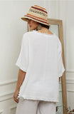 Plain blouse 50% Linen, 50% Cotton