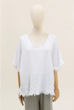 Plain blouse 50% Linen, 50% Cotton