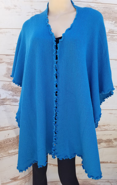 Fine alpaca slight ruffled ruana – Karim Collection