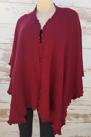 Fine alpaca slight ruffled ruana – Karim Collection