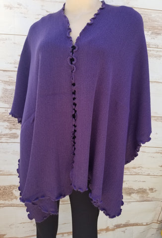 Fine alpaca slight ruffled ruana – Karim Collection