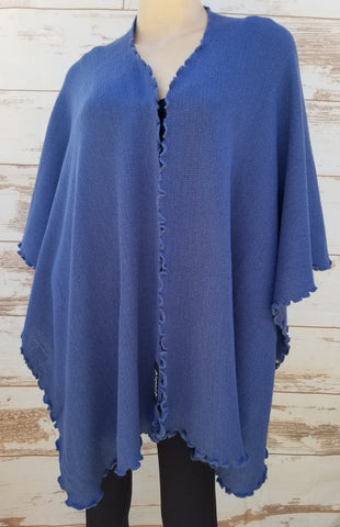 Fine alpaca slight ruffled ruana – Karim Collection
