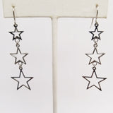 Earrings Silver 3 stars in a row