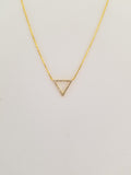 Necklace 14K Gold Filled triangle  with cubic zirconia