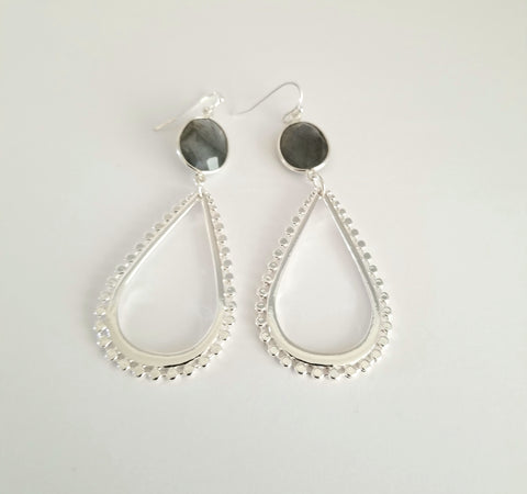 Earrings Sterling Silver and Labradorite