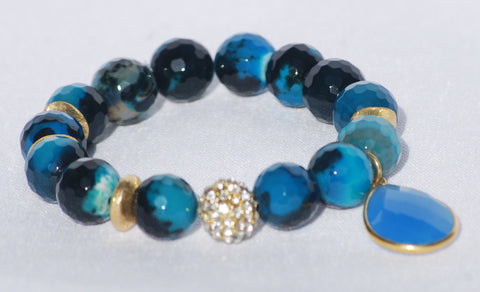 Bracelet Agate and Blue Chalcedony