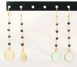 Earrings with Black Onix and 14K Gold Filled Chain
