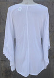 "New Orleans" batwing sleeves white blouse